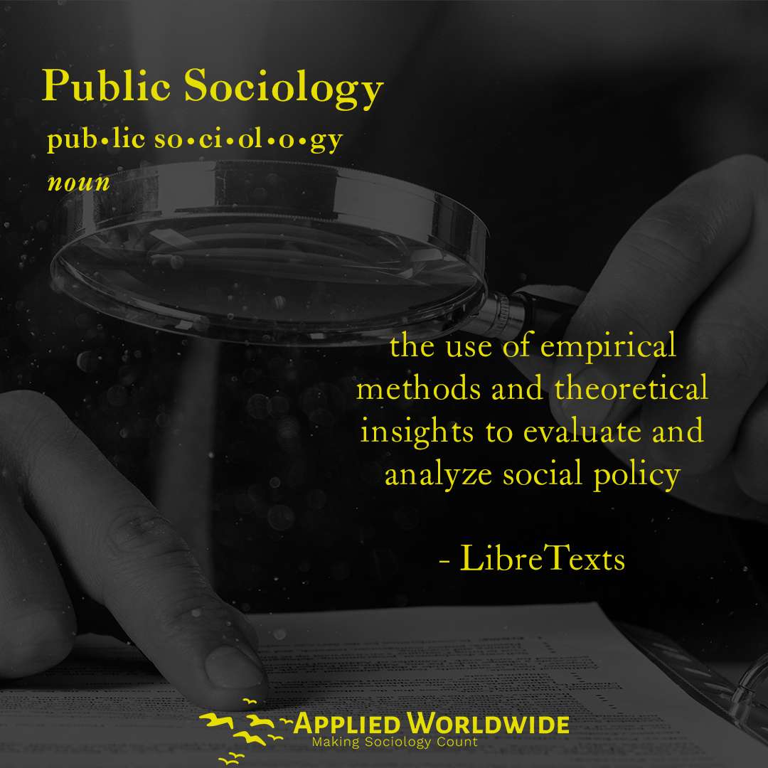 Graphic with the definition of public sociology