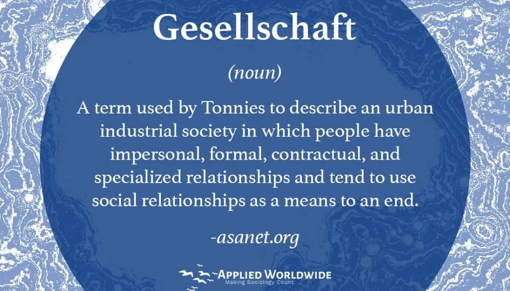 sociology terms - Gesellschaft