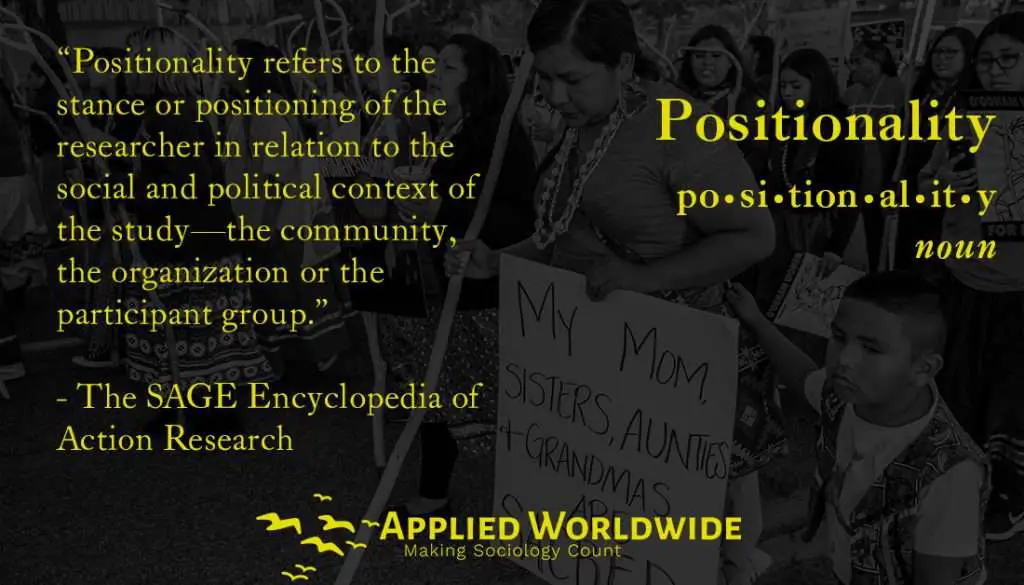 Applied Worldwide Graphic Defining Positionality in Applied Sociology Research Methods.